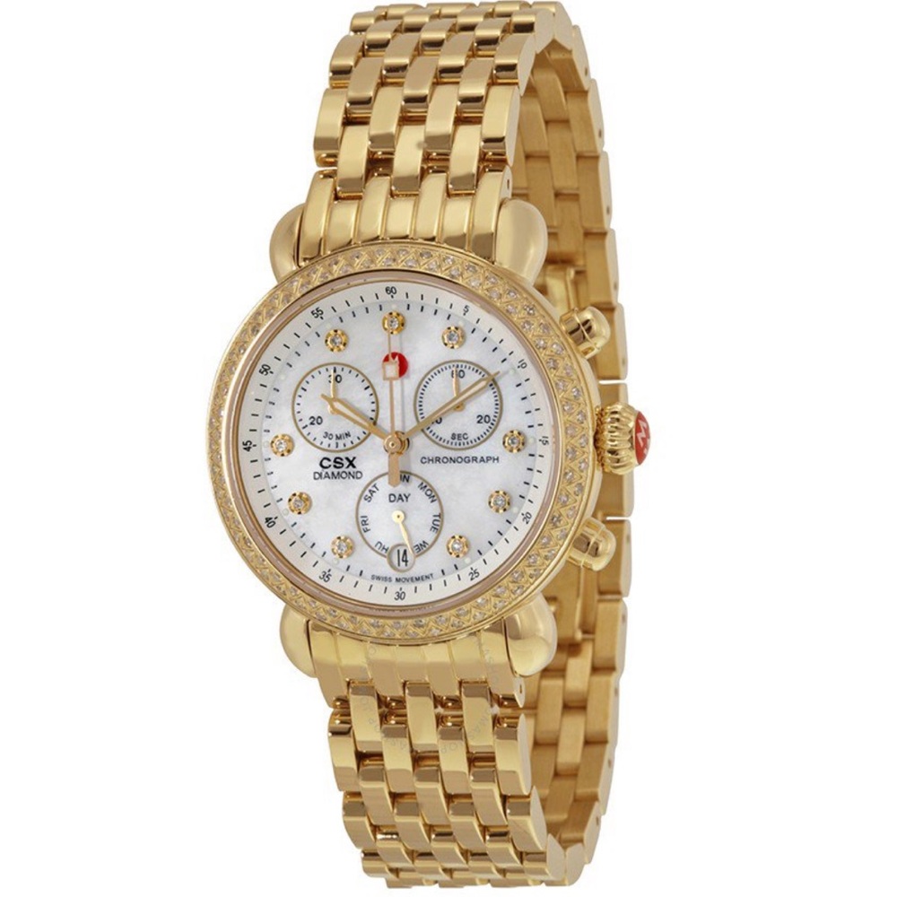 Michele Women’s Gold CSX Chronograph Diamond Watch